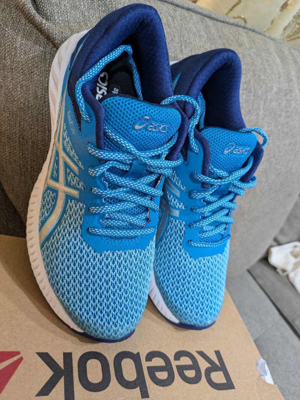 Women's ASICS FuzeX Lyte - Blue/White- Size 6.5 US Great Condition